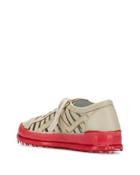 hellbeige Leder niedrige Sneakers von Premiata