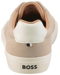 hellbeige Leder niedrige Sneakers von BOSS