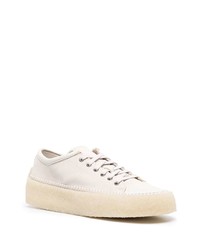 hellbeige Leder niedrige Sneakers von Clarks Originals