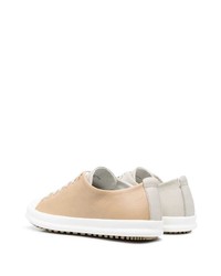 hellbeige Leder niedrige Sneakers von Camper