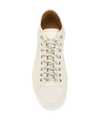 hellbeige Leder niedrige Sneakers von Oamc