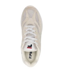 hellbeige Leder niedrige Sneakers von Fila