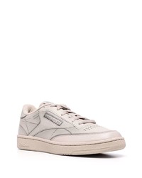 hellbeige Leder niedrige Sneakers von Maison Margiela x Reebok