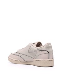 hellbeige Leder niedrige Sneakers von Maison Margiela x Reebok