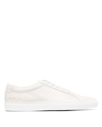 hellbeige Leder niedrige Sneakers von Common Projects