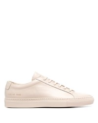 hellbeige Leder niedrige Sneakers von Common Projects