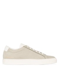 hellbeige Leder niedrige Sneakers von Common Projects