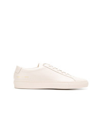 hellbeige Leder niedrige Sneakers von Common Projects