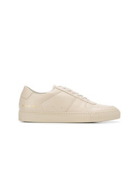 hellbeige Leder niedrige Sneakers von Common Projects