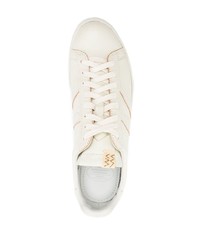 hellbeige Leder niedrige Sneakers von VISVIM