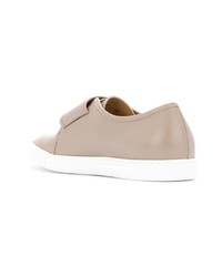 hellbeige Leder niedrige Sneakers von Cerruti 1881