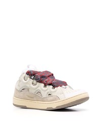 hellbeige Leder niedrige Sneakers von Lanvin