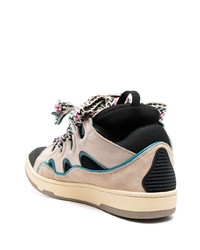 hellbeige Leder niedrige Sneakers von Lanvin