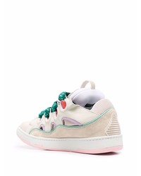 hellbeige Leder niedrige Sneakers von Lanvin