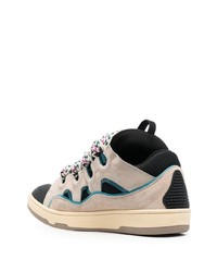 hellbeige Leder niedrige Sneakers von Lanvin