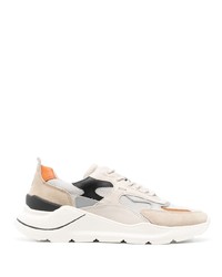 hellbeige Leder niedrige Sneakers von D.A.T.E