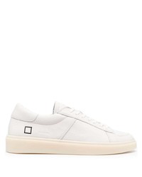 hellbeige Leder niedrige Sneakers von D.A.T.E