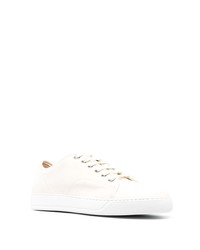 hellbeige Leder niedrige Sneakers von Lanvin