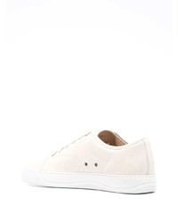 hellbeige Leder niedrige Sneakers von Lanvin