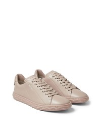 hellbeige Leder niedrige Sneakers von Jimmy Choo