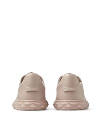 hellbeige Leder niedrige Sneakers von Jimmy Choo