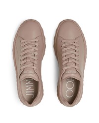 hellbeige Leder niedrige Sneakers von Jimmy Choo