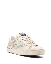 hellbeige Leder niedrige Sneakers von Golden Goose