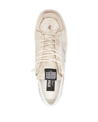 hellbeige Leder niedrige Sneakers von Golden Goose