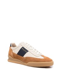 hellbeige Leder niedrige Sneakers von PS Paul Smith