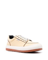 hellbeige Leder niedrige Sneakers von Sunnei