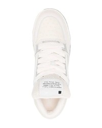 hellbeige Leder niedrige Sneakers von Amiri