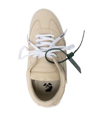 hellbeige Leder niedrige Sneakers von Off-White