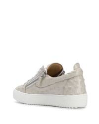 hellbeige Leder niedrige Sneakers von Giuseppe Zanotti