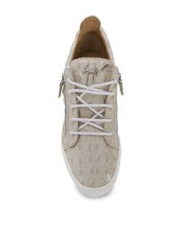 hellbeige Leder niedrige Sneakers von Giuseppe Zanotti