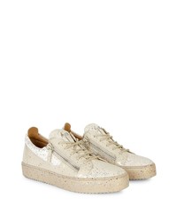 hellbeige Leder niedrige Sneakers von Giuseppe Zanotti