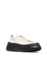 hellbeige Leder niedrige Sneakers von Oamc