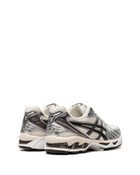 hellbeige Leder niedrige Sneakers von Asics