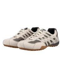 hellbeige Leder niedrige Sneakers von Geox