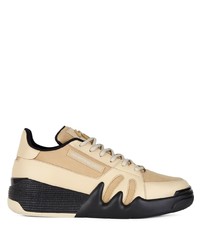 hellbeige Leder niedrige Sneakers von Giuseppe Zanotti