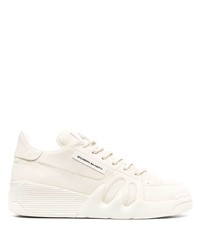 hellbeige Leder niedrige Sneakers von Giuseppe Zanotti