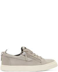 hellbeige Leder niedrige Sneakers von Giuseppe Zanotti