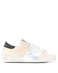 hellbeige Leder niedrige Sneakers von Golden Goose