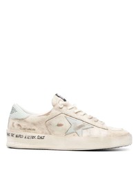 hellbeige Leder niedrige Sneakers von Golden Goose