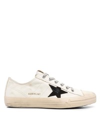 hellbeige Leder niedrige Sneakers von Golden Goose