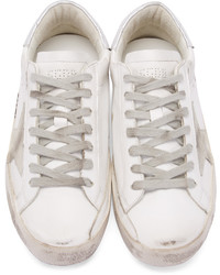 hellbeige Leder niedrige Sneakers von Golden Goose Deluxe Brand