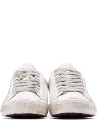 hellbeige Leder niedrige Sneakers von Golden Goose Deluxe Brand