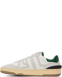 hellbeige Leder niedrige Sneakers von Lanvin