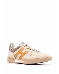 hellbeige Leder niedrige Sneakers von Hogan