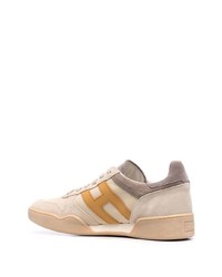 hellbeige Leder niedrige Sneakers von Hogan