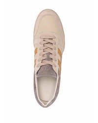 hellbeige Leder niedrige Sneakers von Hogan